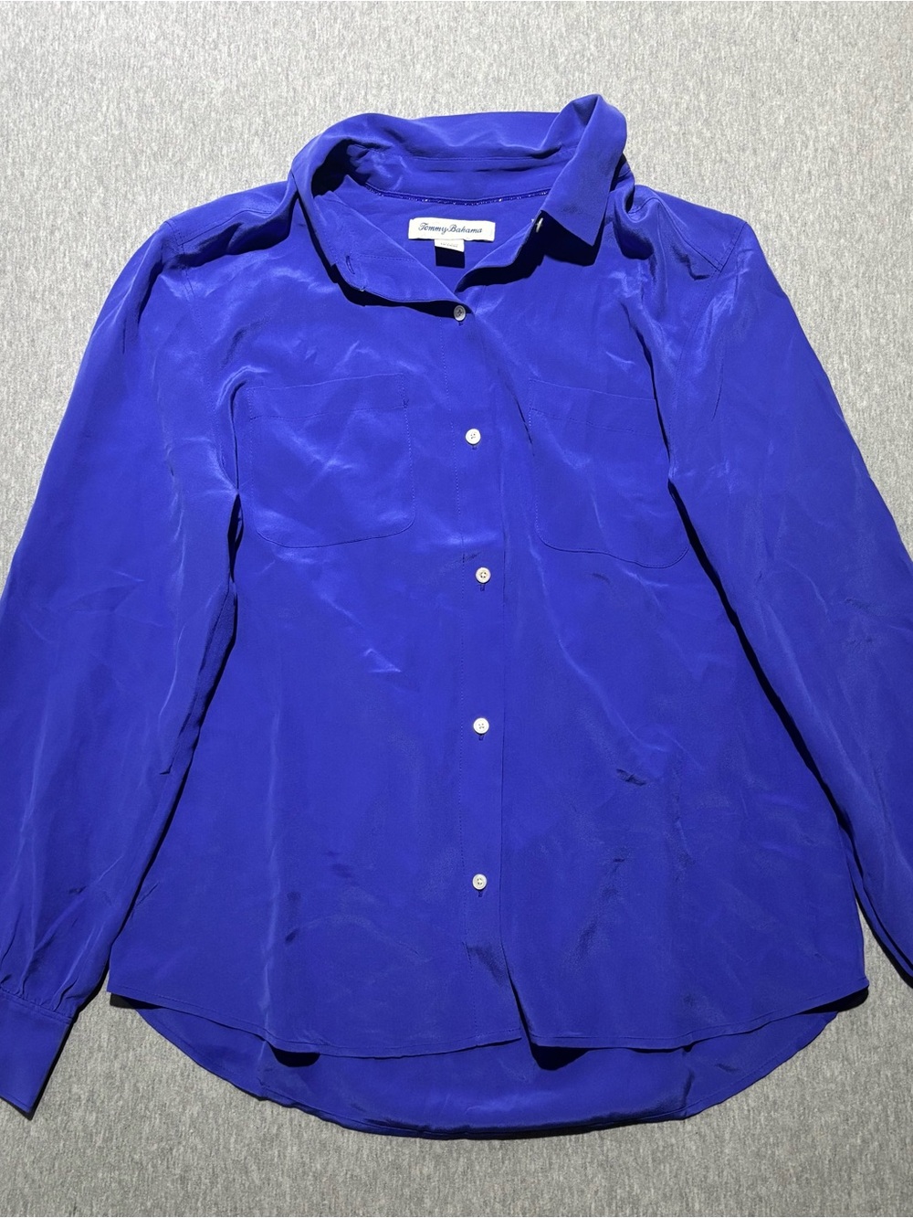 Tommy Bahama Cobalt Blue Silk Button-Down Shirt